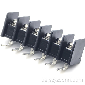 Bloques de terminales de barrera de paso de 9,5 mm negros 6P